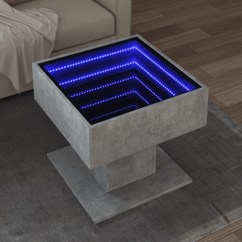 Konferenční Stolek S Led 50 X 50 X 45 Cm Kompozit