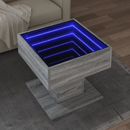 Konferenční Stolek S Led 50 X 50 X 45 Cm Kompozit