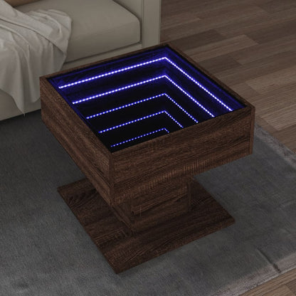Konferenční Stolek S Led 50 X 50 X 45 Cm Kompozit
