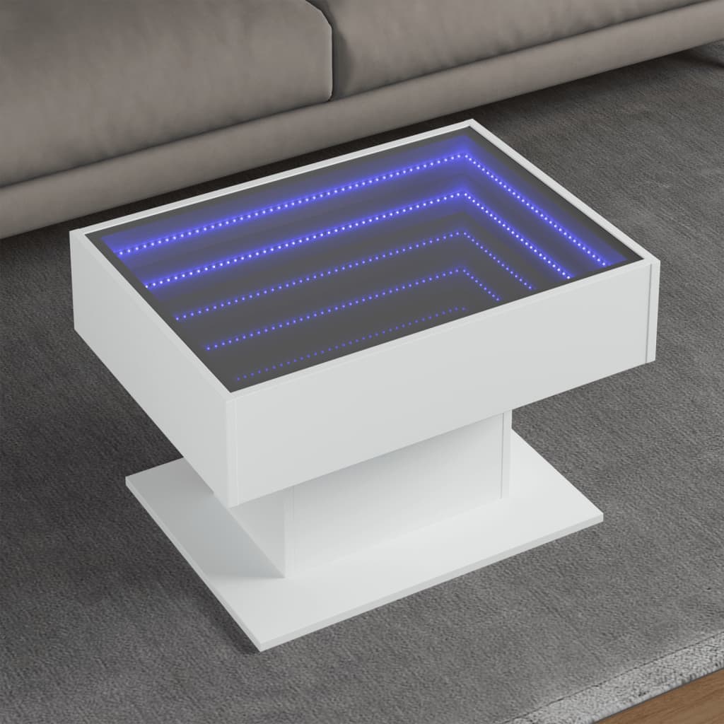 Konferenční Stolek S Led 50 X 50 X 45 Cm Kompozit