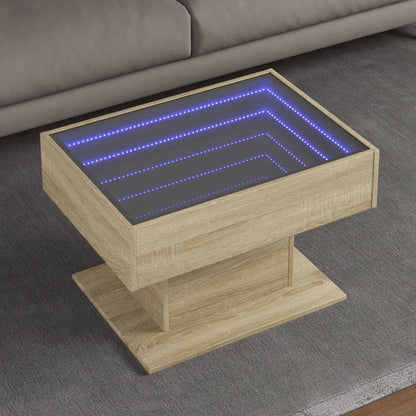 Konferenční Stolek S Led 50 X 50 X 45 Cm Kompozit