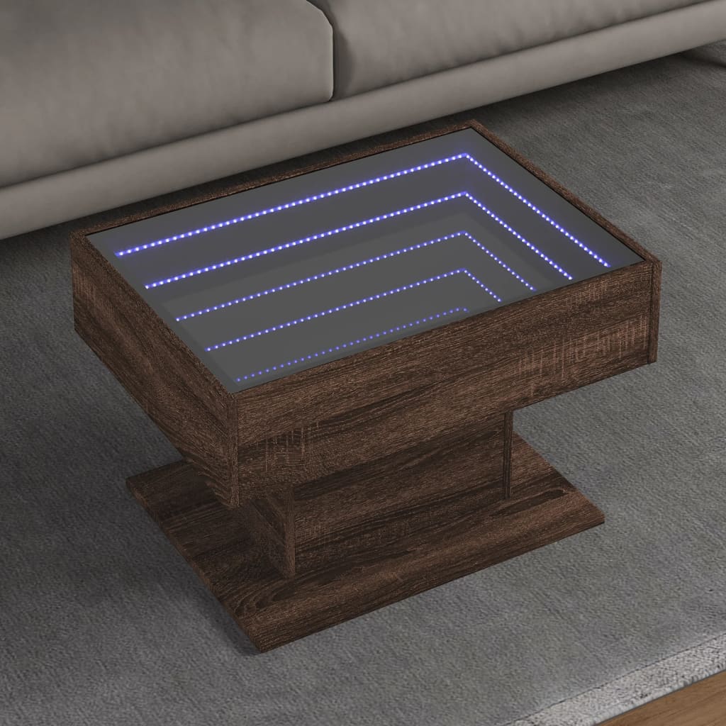 Konferenční Stolek S Led 50 X 50 X 45 Cm Kompozit