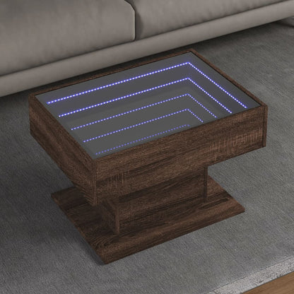 Konferenční Stolek S Led 50 X 50 X 45 Cm Kompozit