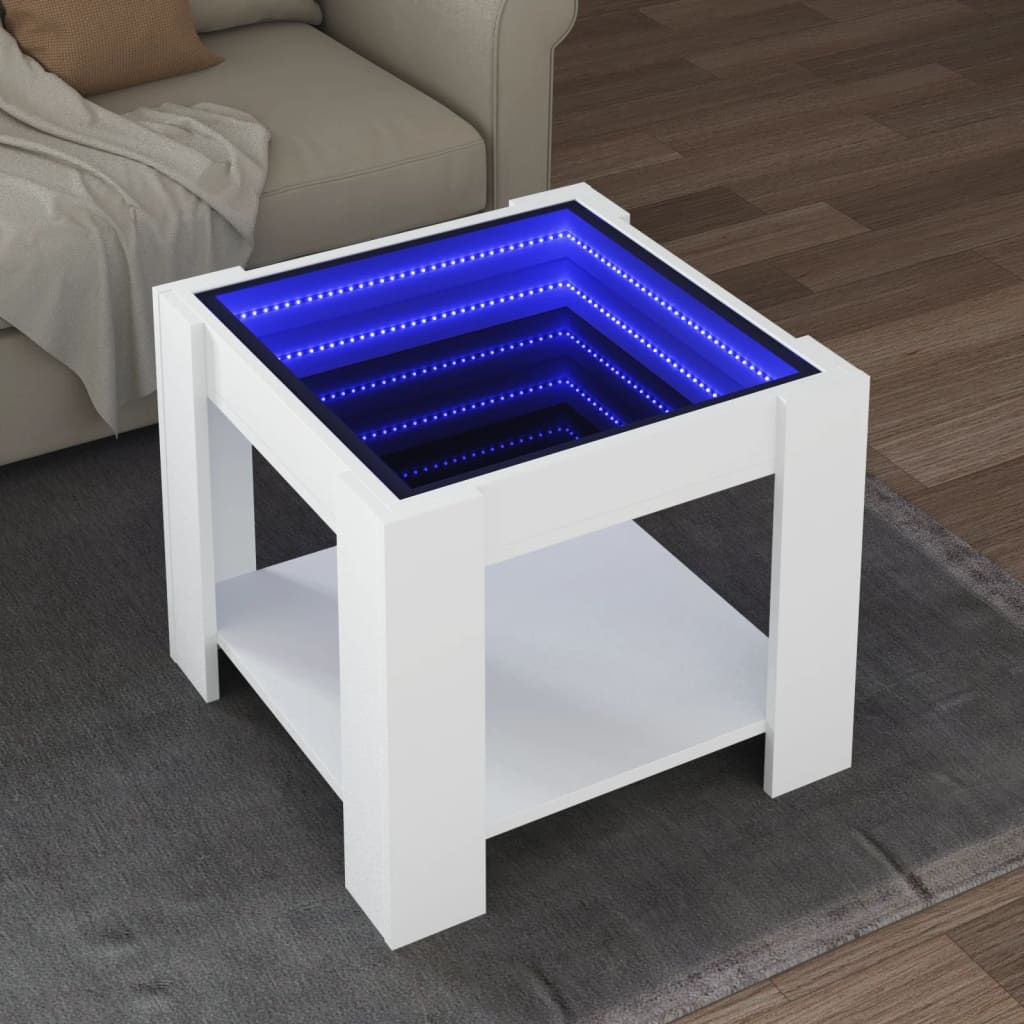 Konferenční Stolek S Led 53 X 53 X 45 Cm Kompozit