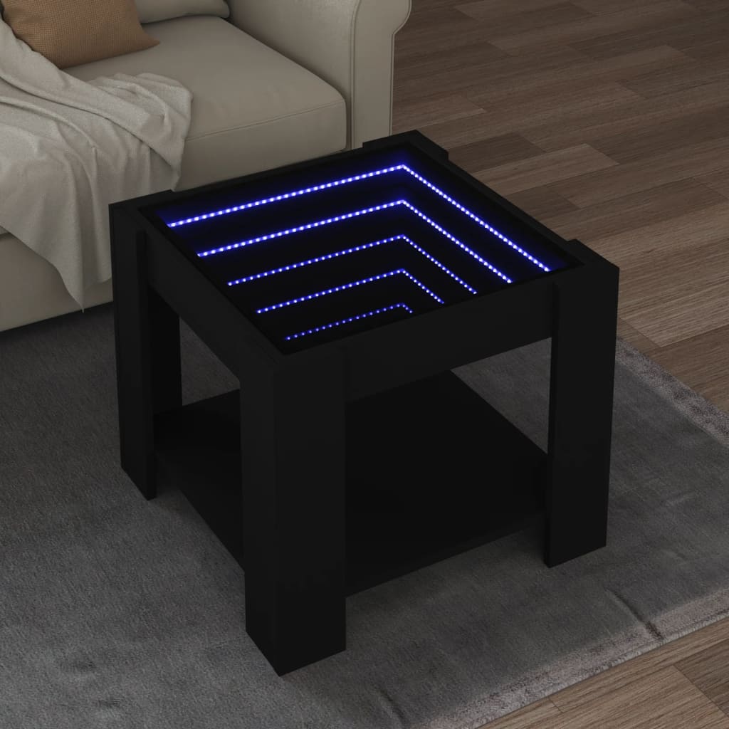 Konferenční Stolek S Led 53 X 53 X 45 Cm Kompozit