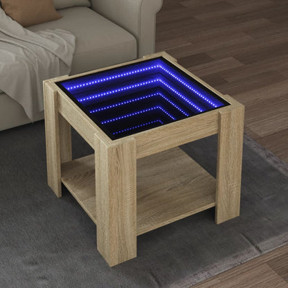 Konferenční Stolek S Led 53 X 53 X 45 Cm Kompozit