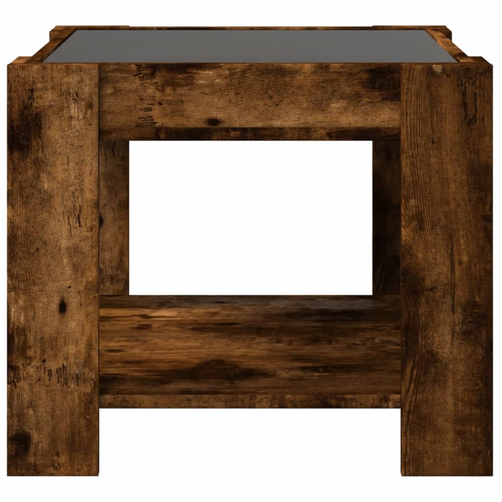 Konferenční Stolek S Led 53 X 53 X 45 Cm Kompozit