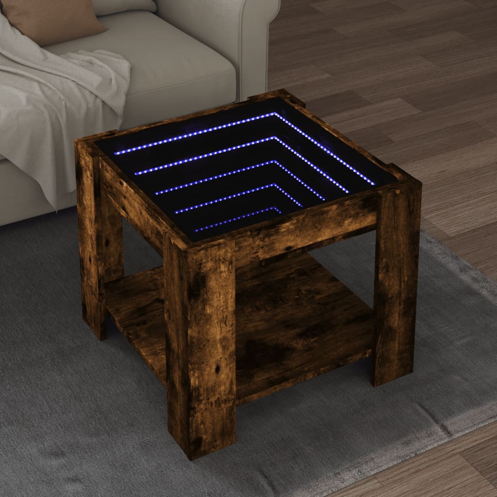 Konferenční Stolek S Led 53 X 53 X 45 Cm Kompozit
