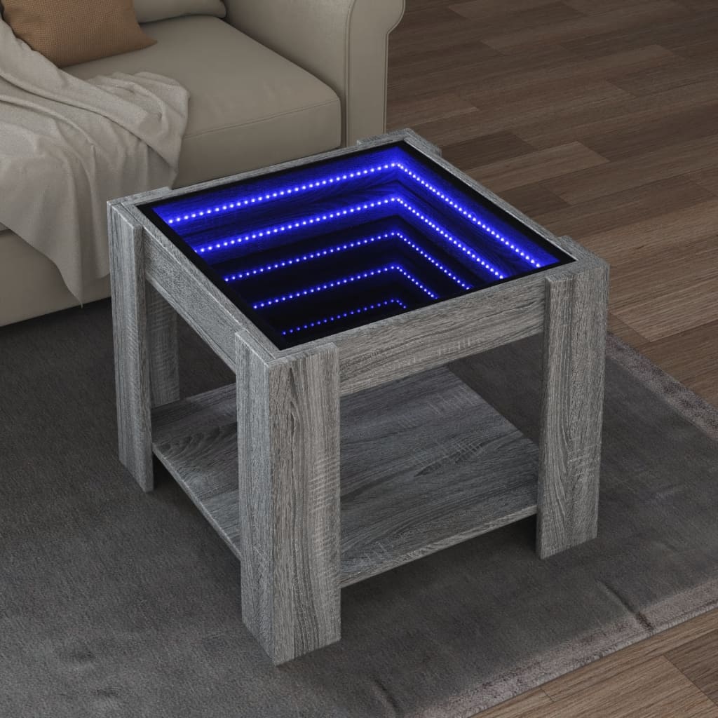 Konferenční Stolek S Led 53 X 53 X 45 Cm Kompozit