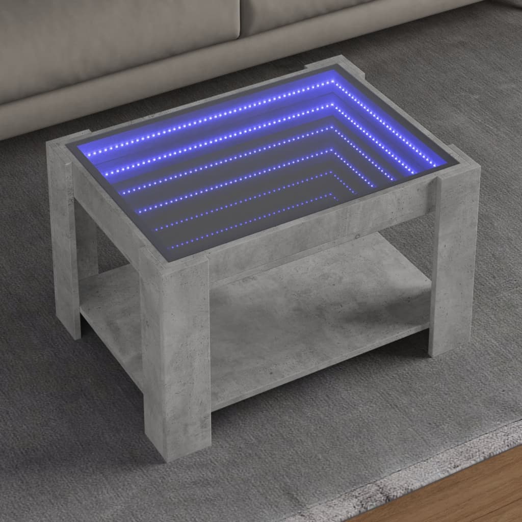 Konferenční Stolek S Led 53 X 53 X 45 Cm Kompozit