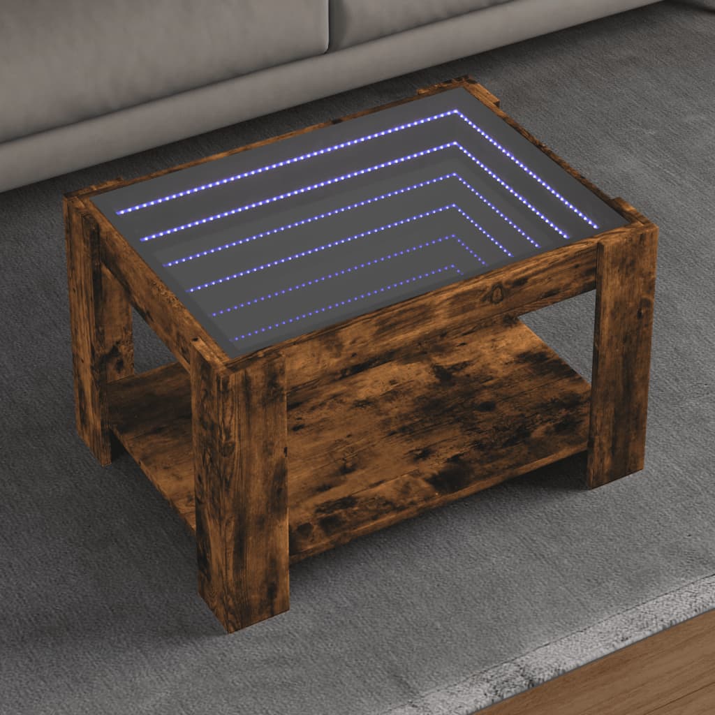 Konferenční Stolek S Led 53 X 53 X 45 Cm Kompozit