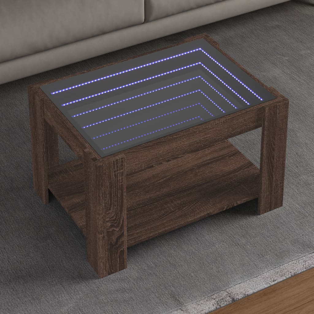 Konferenční Stolek S Led 53 X 53 X 45 Cm Kompozit