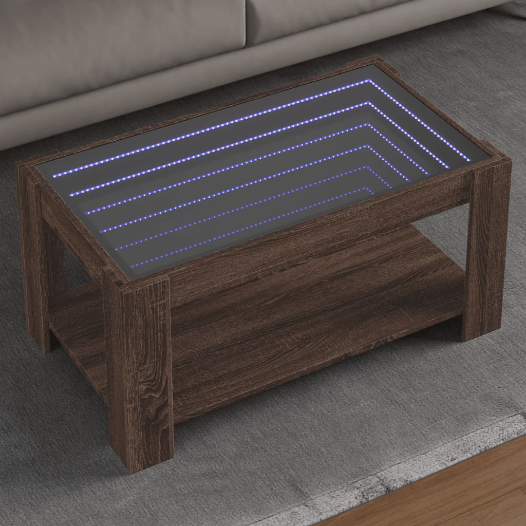 Konferenční Stolek S Led 53 X 53 X 45 Cm Kompozit