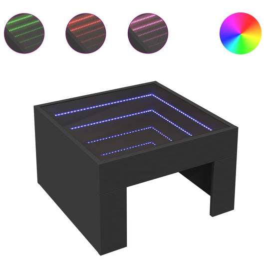 Konferenční Stolek S Infinity Led Černý 50 X 50 X 30 Cm