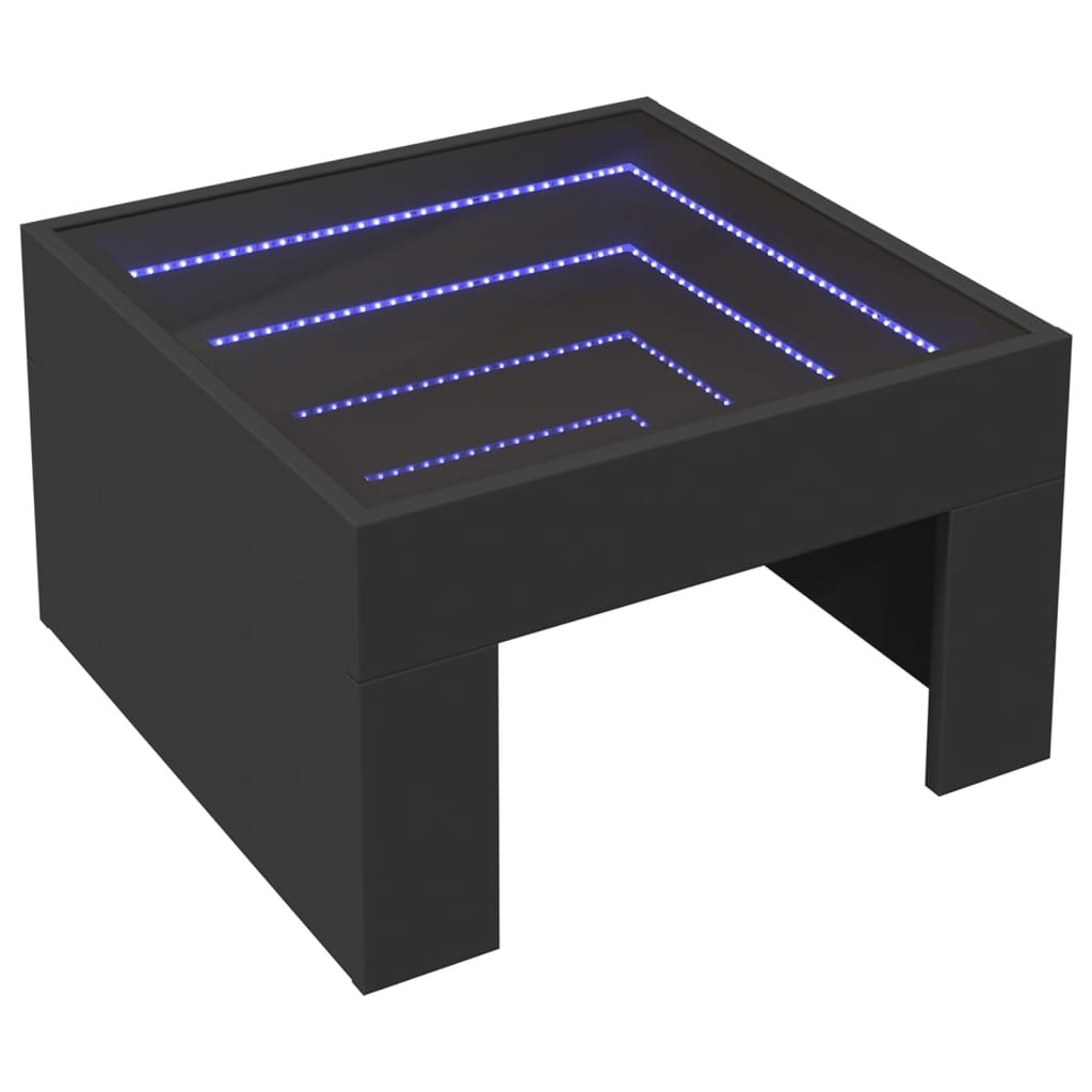 Konferenční Stolek S Infinity Led Černý 50 X 50 X 30 Cm