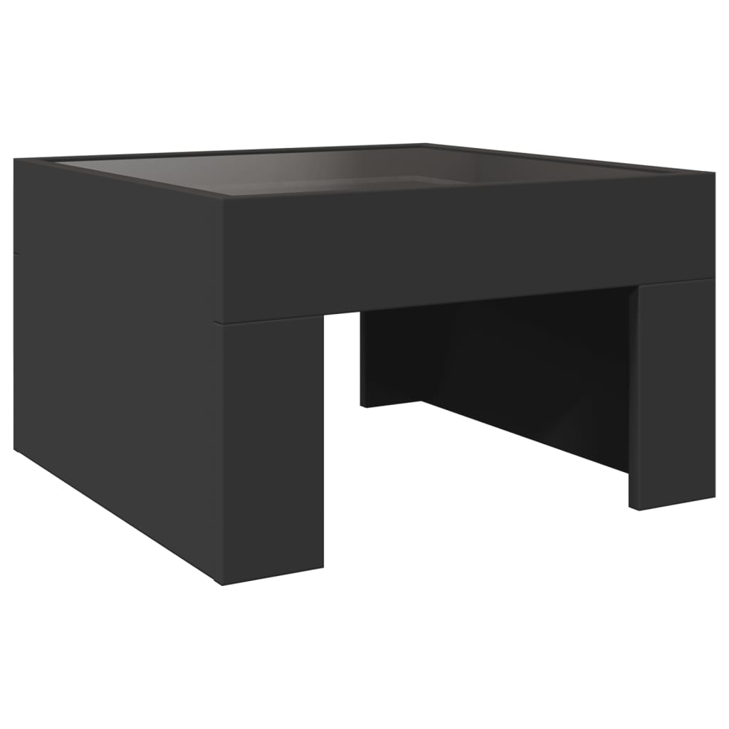 Konferenční Stolek S Infinity Led Černý 50 X 50 X 30 Cm