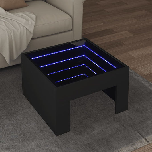 Konferenční Stolek S Infinity Led Černý 50 X 50 X 30 Cm