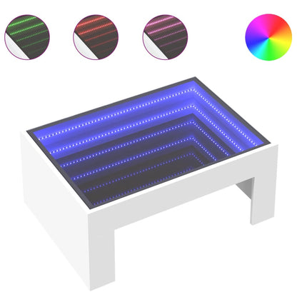 Konferenční Stolek S Infinity Led Bílý 70 X 50 X 30 Cm Bílá