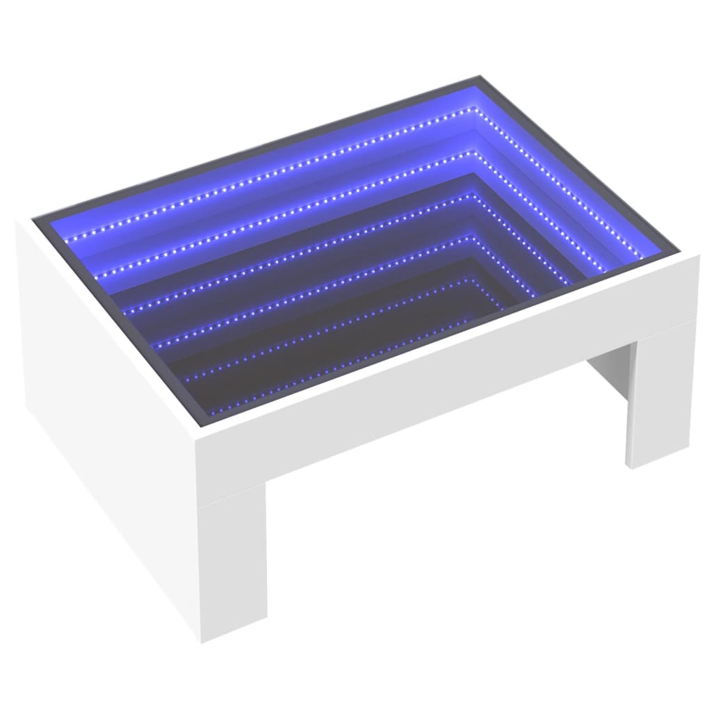 Konferenční Stolek S Infinity Led Bílý 70 X 50 X 30 Cm Bílá