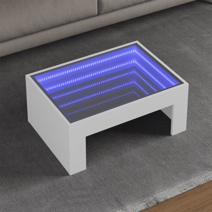 Konferenční Stolek S Infinity Led Bílý 70 X 50 X 30 Cm Bílá