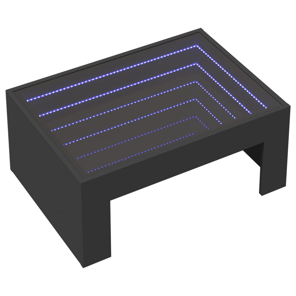 Konferenční Stolek S Infinity Led Černý 70 X 50 X 30 Cm Černá