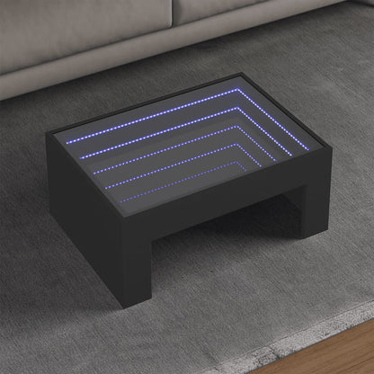 Konferenční Stolek S Infinity Led Černý 70 X 50 X 30 Cm Černá