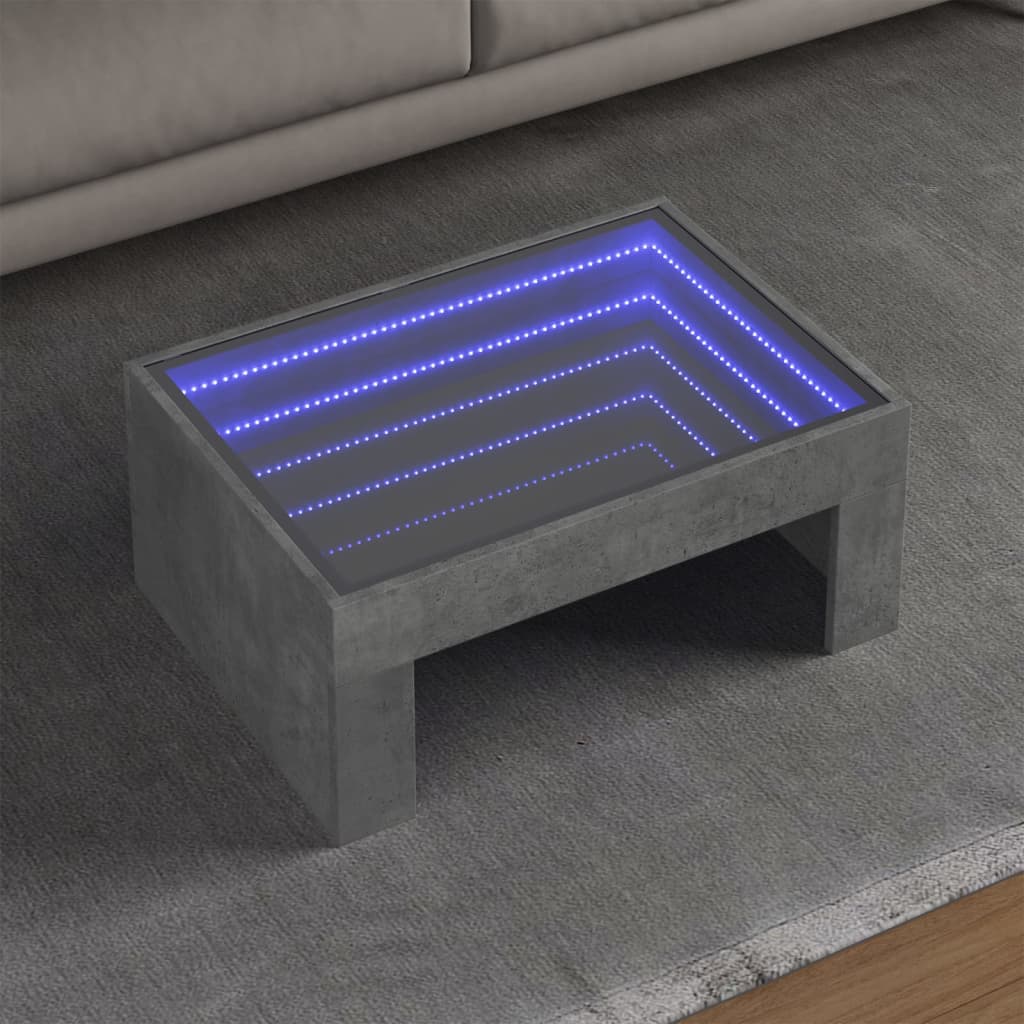 Konferenční Stolek S Infinity Led Betonově Šedý 70 X 50 X 30 Cm Betonová Šedá