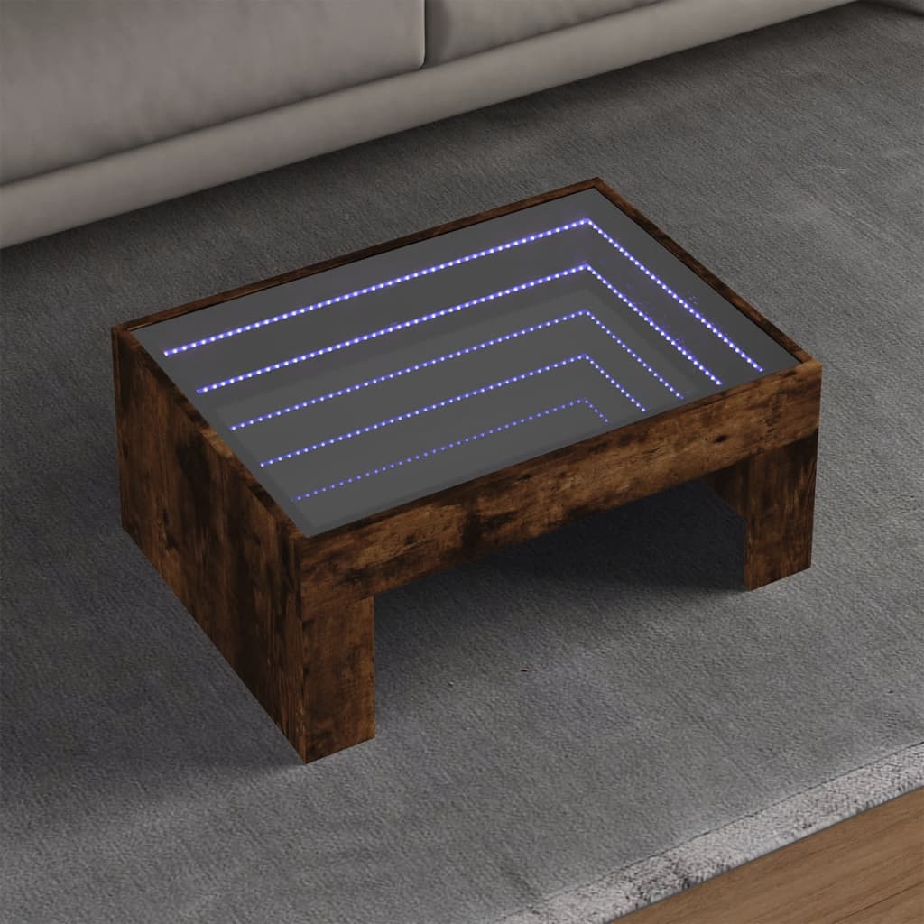 Konferenční Stolek S Infinity Led 70 X 50 X 30 Cm Kouřový Dub