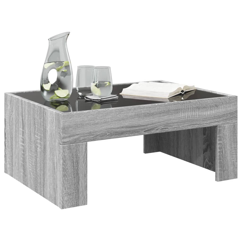 Konferenční Stolek S Infinity Led Šedý Sonoma 70 X 50 X 30 Cm Šedá Sonoma