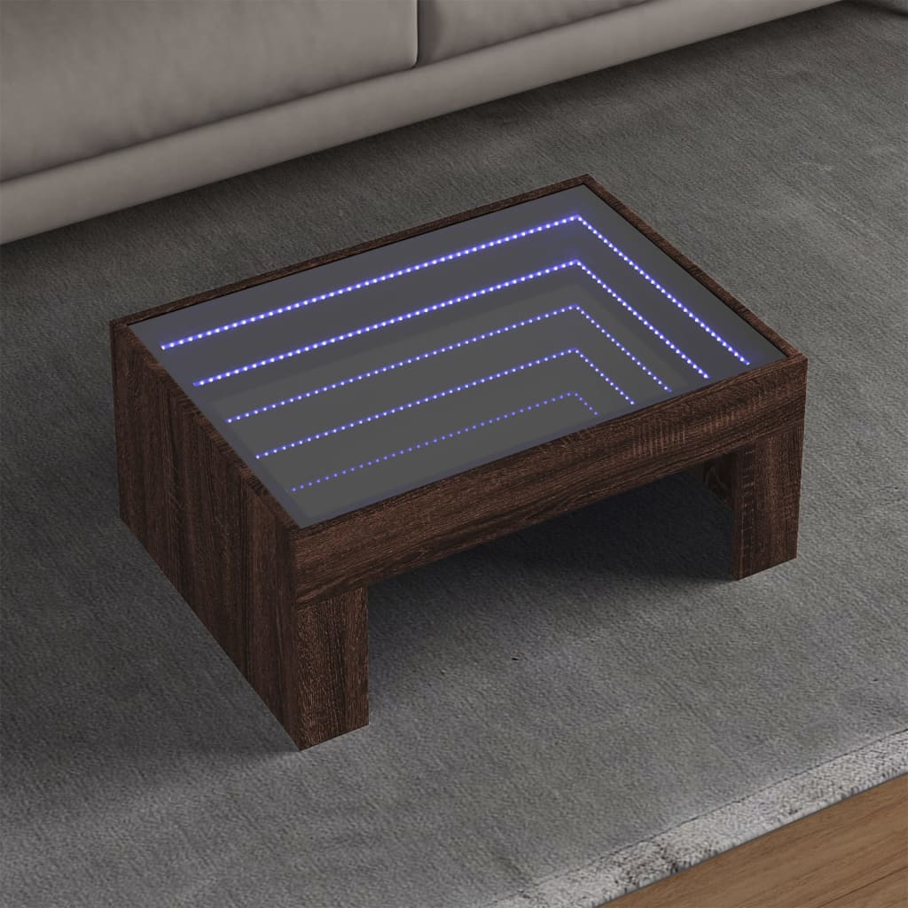 Konferenční Stolek S Infinity Led 70 X 50 X 30 Cm Hnědý Dub