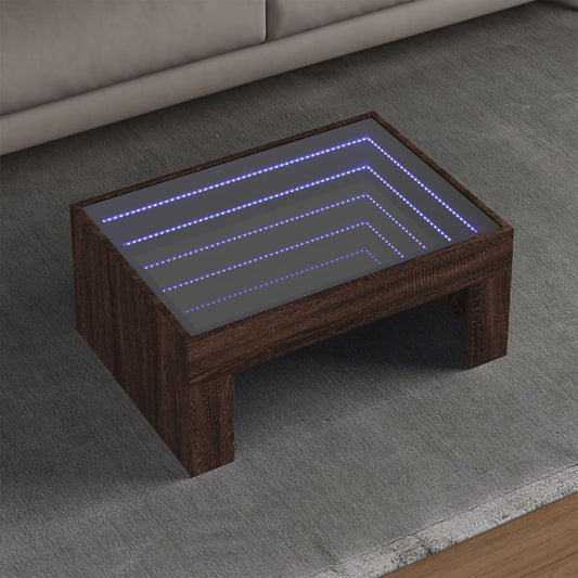 Konferenční Stolek S Infinity Led 70 X 50 X 30 Cm Hnědý Dub