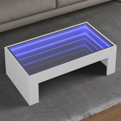 Konferenční Stolek S Infinity Led Bílý 70 X 50 X 30 Cm Bílá