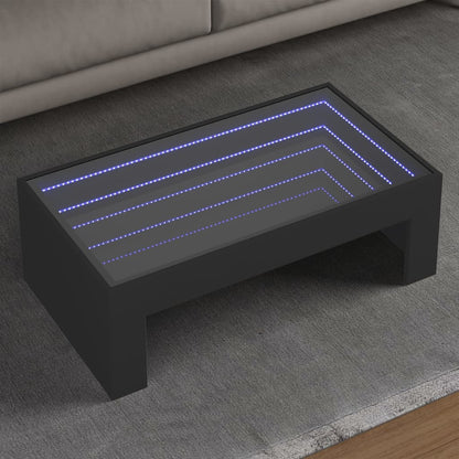 Konferenční Stolek S Infinity Led Černý 70 X 50 X 30 Cm Černá