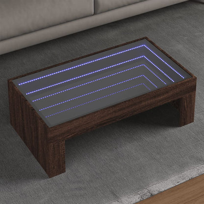 Konferenční Stolek S Infinity Led 70 X 50 X 30 Cm Hnědý Dub