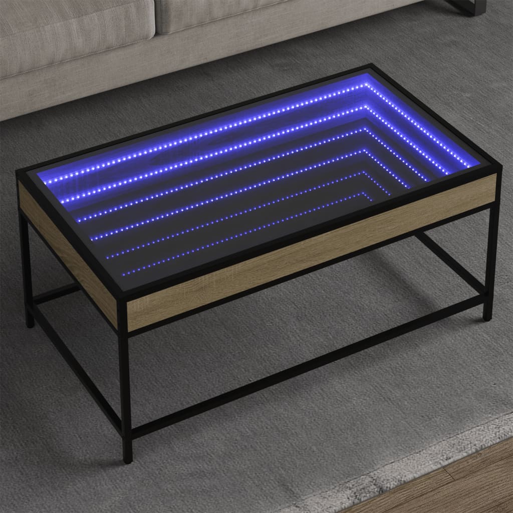 Konferenční Stolek S Infinity Led Šedý Sonoma