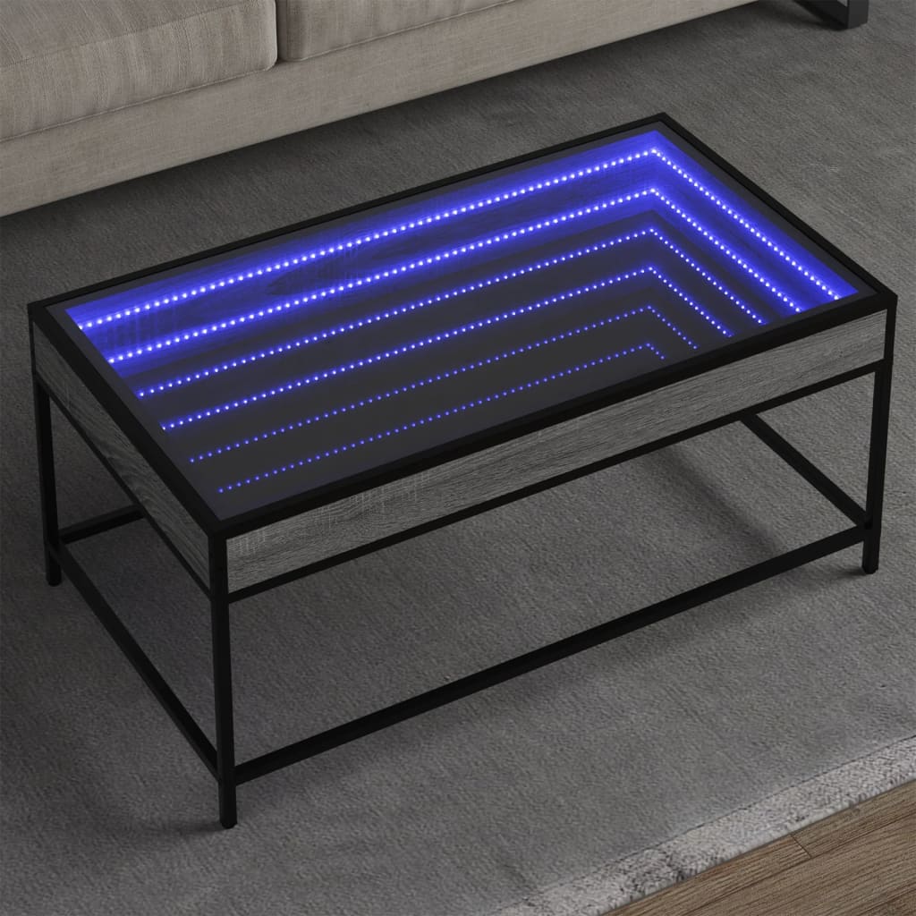Konferenční Stolek S Infinity Led Šedý Sonoma