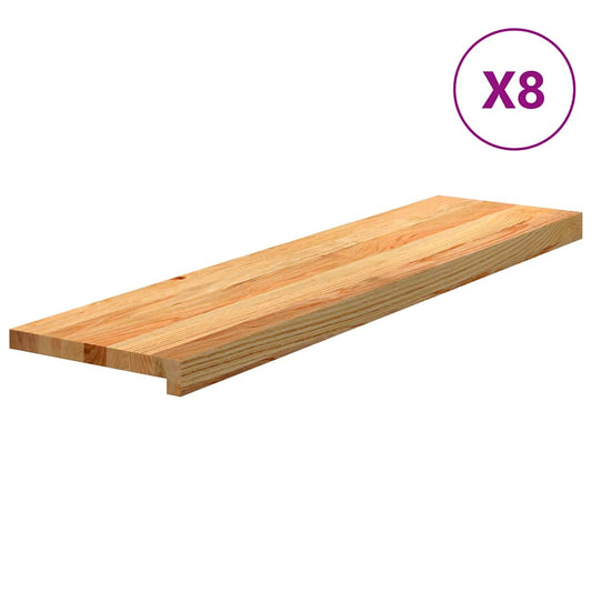 Nášlapy Na Schody 8 Ks Světle Hnědé 100X30X2 Cm Masivní Dub
