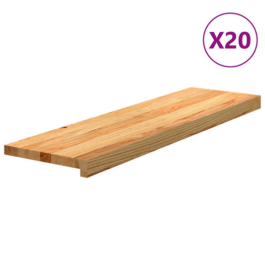 Nášlapy Na Schody 20 Ks Světle Hnědé 90X30X2 Cm Masivní Dub