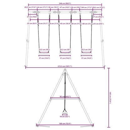 Zahradní Houpací Set Se 3 Houpačkami
