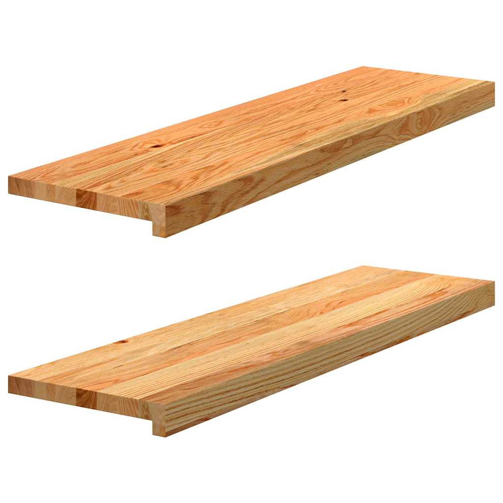 Nášlapy Na Schody 2 Ks Světle Hnědé 90X25X2 Cm Masivní Dub