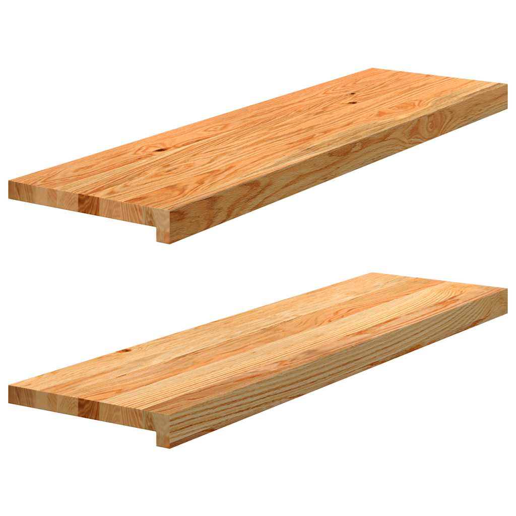 Nášlapy Na Schody 2 Ks Světle Hnědé 90X30X2 Cm Masivní Dub