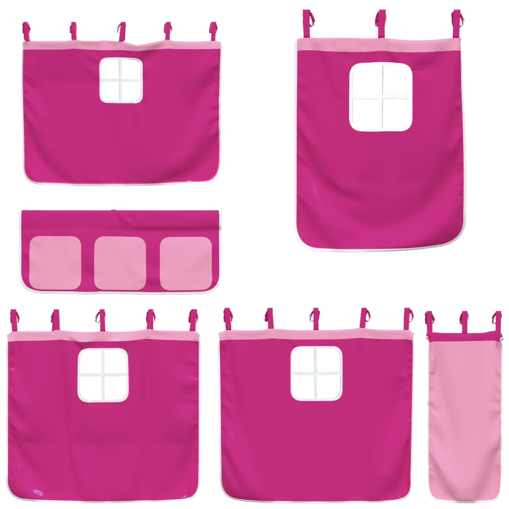 Dětská Patrová Postel Se Závěsy Borovice