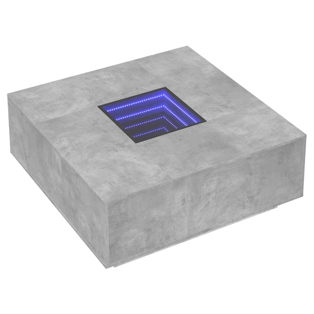 Konferenční Stolek S Infinity Led Betonově Šedý 100X100X40 Cm