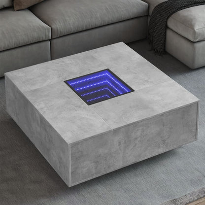 Konferenční Stolek S Infinity Led Betonově Šedý 100X100X40 Cm