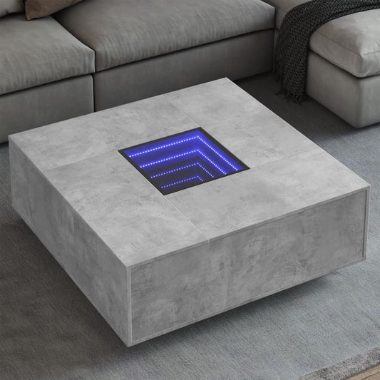 Konferenční Stolek S Infinity Led Betonově Šedý 100X100X40 Cm