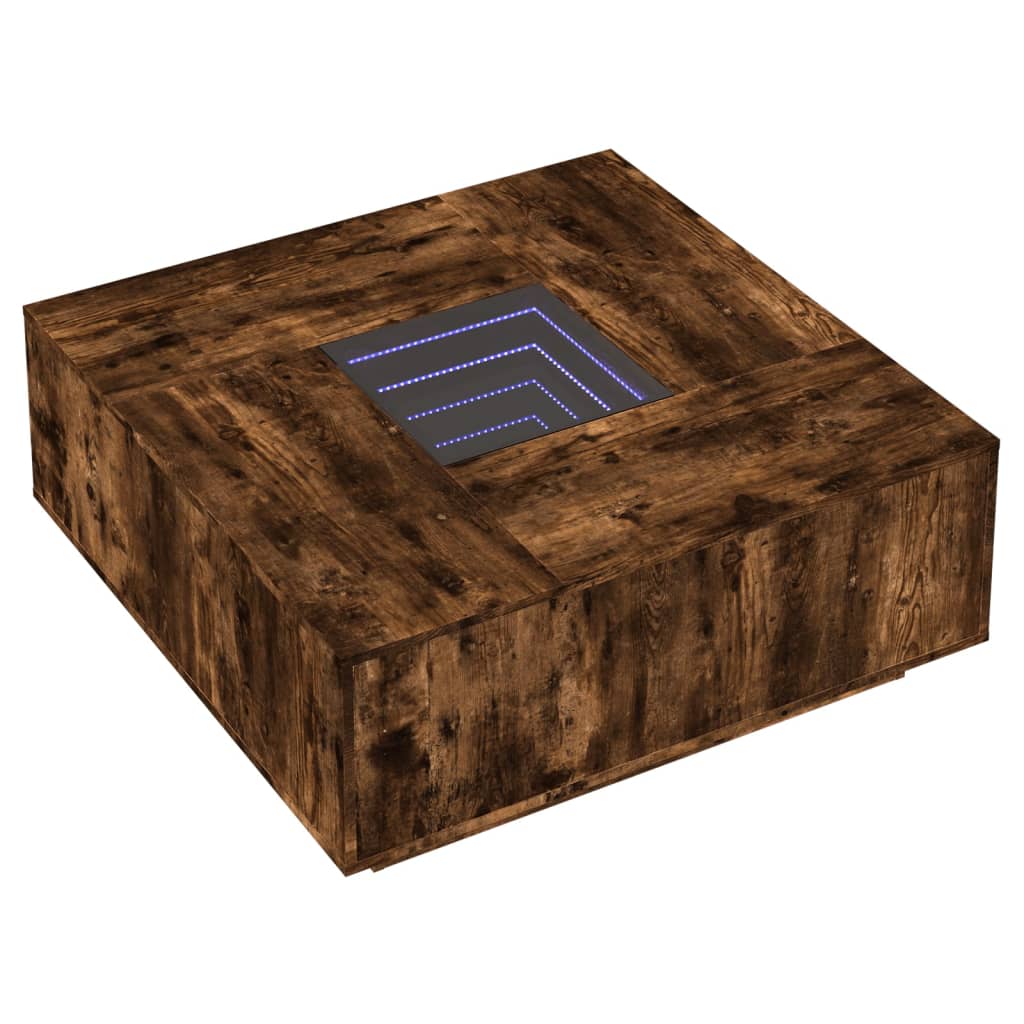 Konferenční Stolek S Infinity Led Kouřový Dub 100 X 100 X 40 Cm