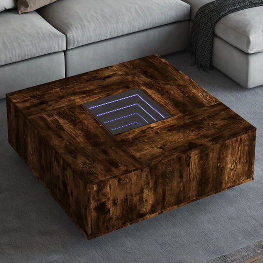 Konferenční Stolek S Infinity Led Kouřový Dub 100 X 100 X 40 Cm