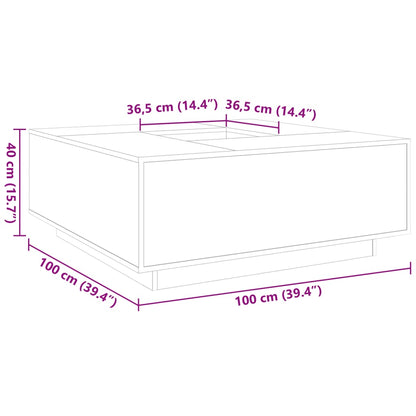 Konferenční Stolek 100X100X40 Cm Kompozitní Dřevo