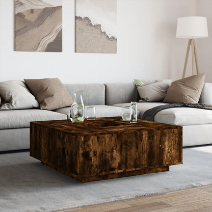 Konferenční Stolek Kouřový Dub 100X100X40 Cm Kompozitní Dřevo