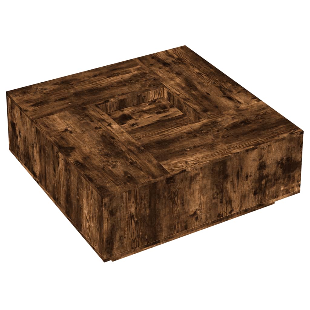 Konferenční Stolek Kouřový Dub 100X100X40 Cm Kompozitní Dřevo
